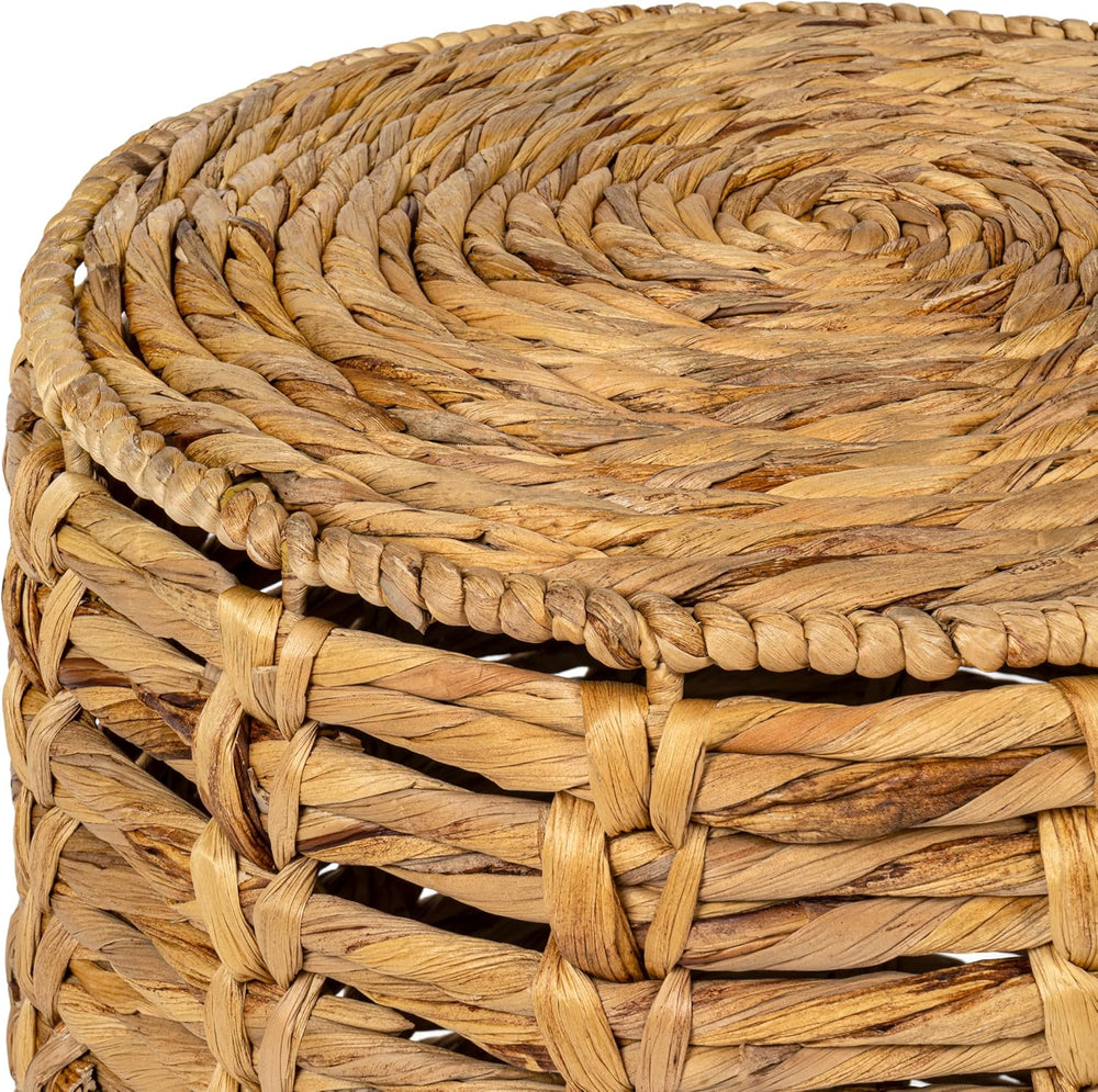 JONATHAN Y Zaria Woven Water Hyacinth 3-Piece Nesting Round Table, Natural | ...
