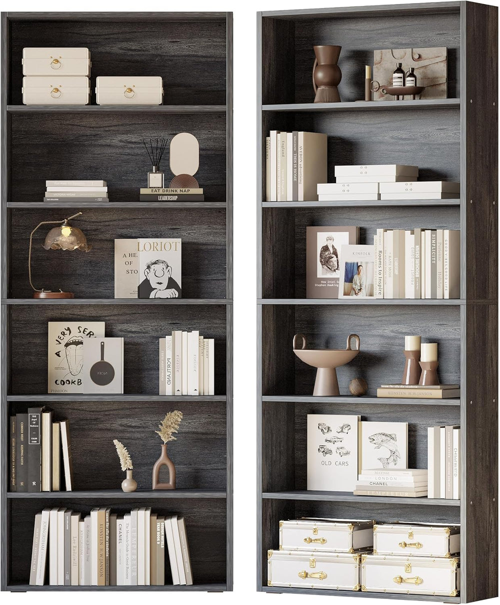 IRONCK Bookshelf and Bookcases 70" Tall, 6 Tiers Display Storage Shelves