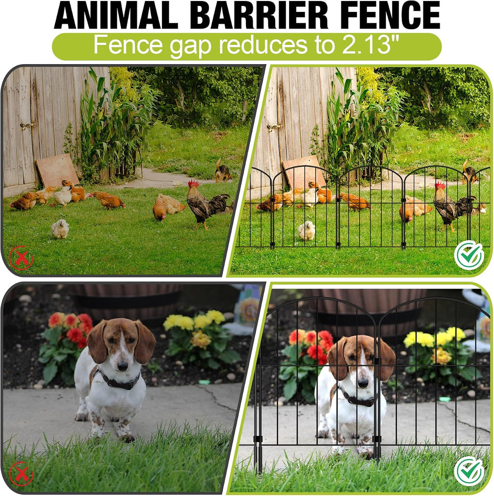 Decorative Garden Fence 24in (H) x 27.2ft (L), 26 Panels No Dig Garden Fencin...