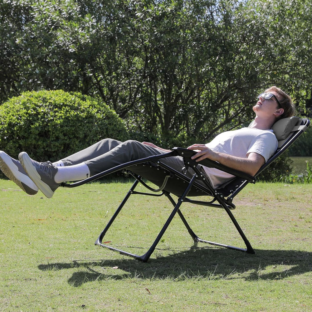Colegence Oversized Padded Zero Gravity Lounge Chair, Foldable Patio Anti Gra...
