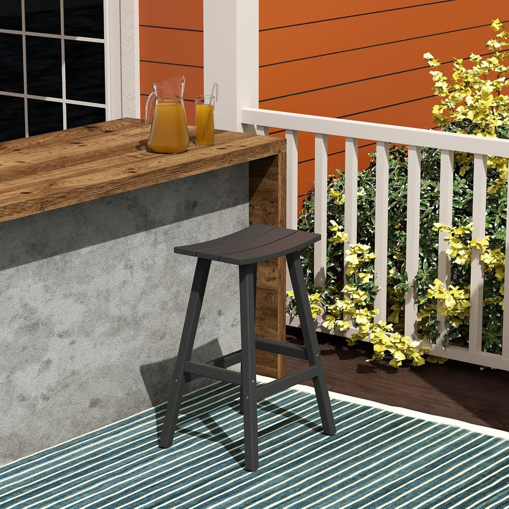 HDPE Laguna Contempo 29" Saddle Bar Stool, Gray