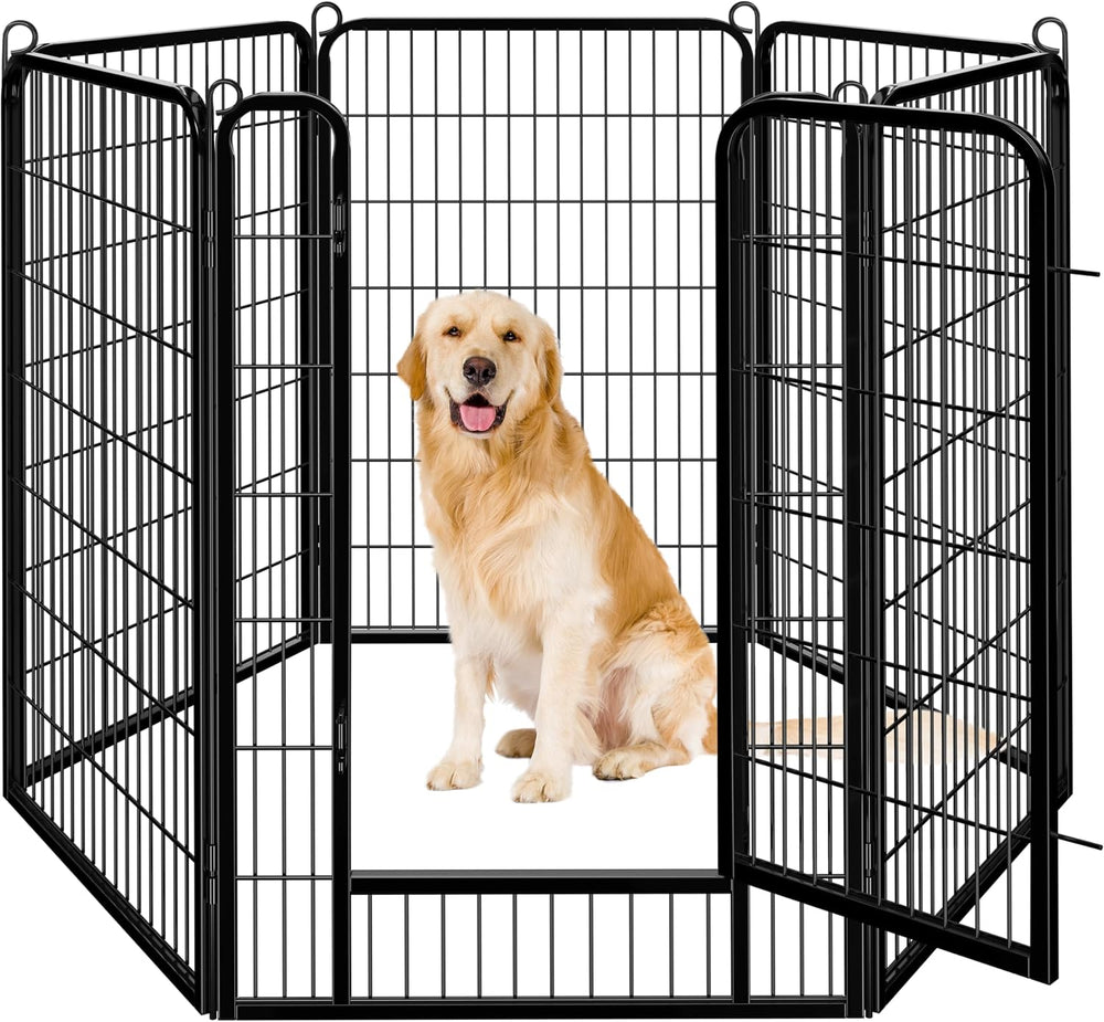 Yaheetech Dog Playpen 47in 6 Panels Pet Fence for Indoor Yard RV Camping
