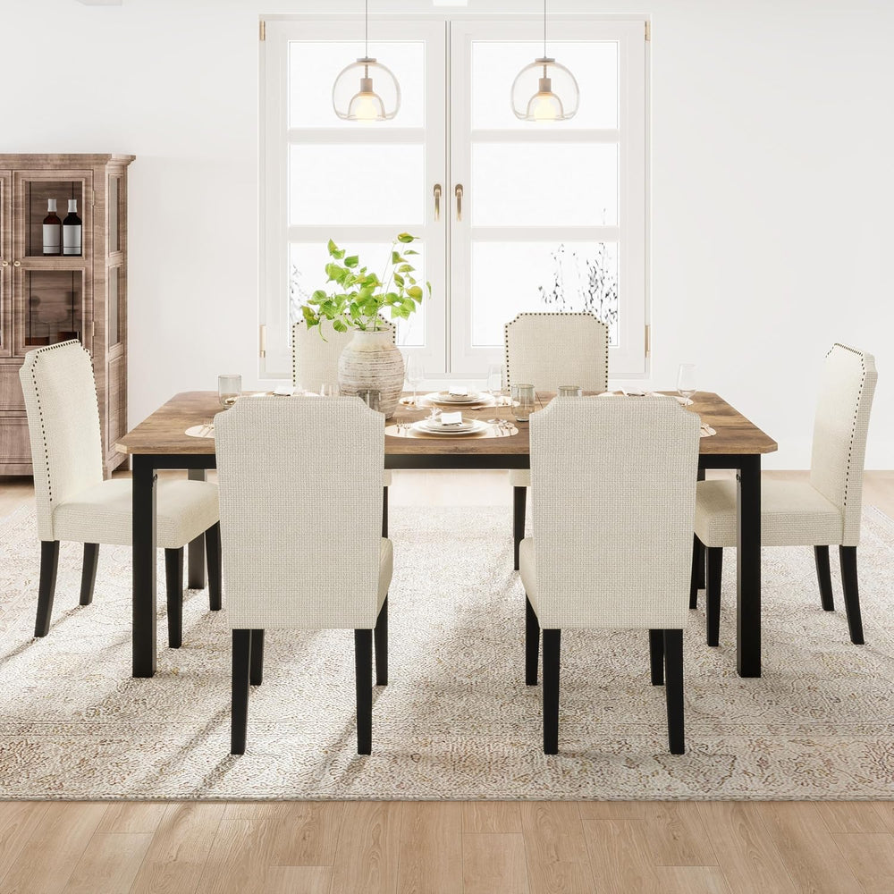 Garvee 78.7″ Dining Table for 8-10 People for Dining Room,Brown(Only Table) |...