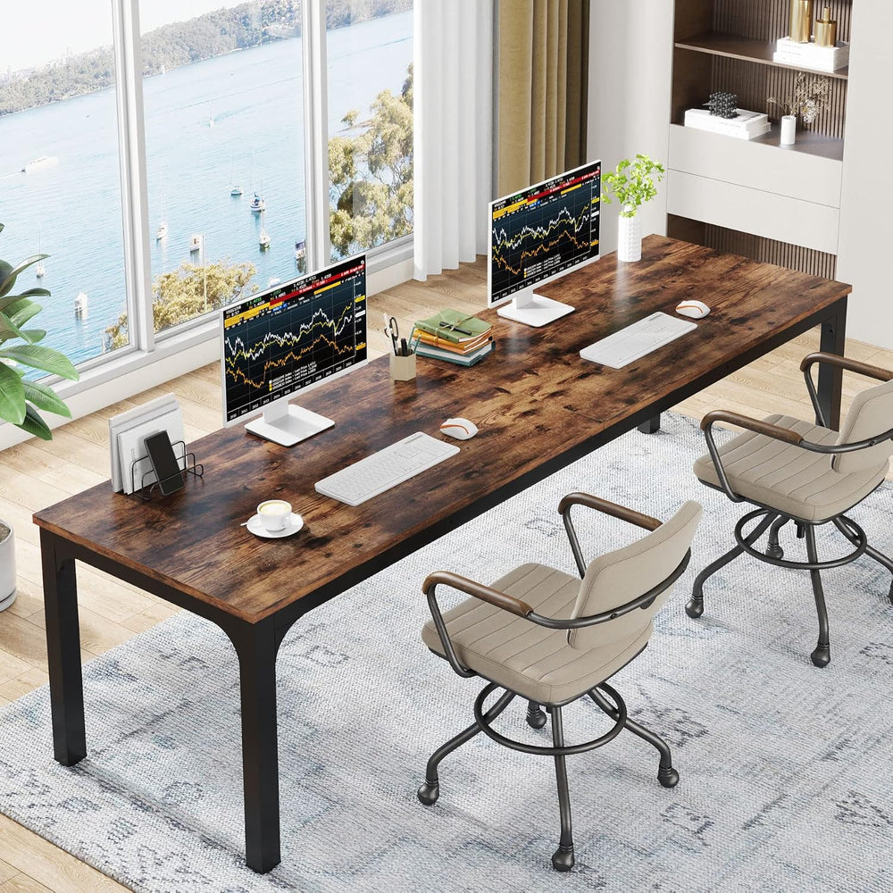 Tribesigns 78.7 Inches Extra Long Computer Desk 2 Person Desk, Double Long De...