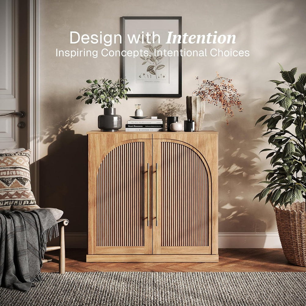 BELLEZE Jagger Sideboard Buffet Cabinet - Camel