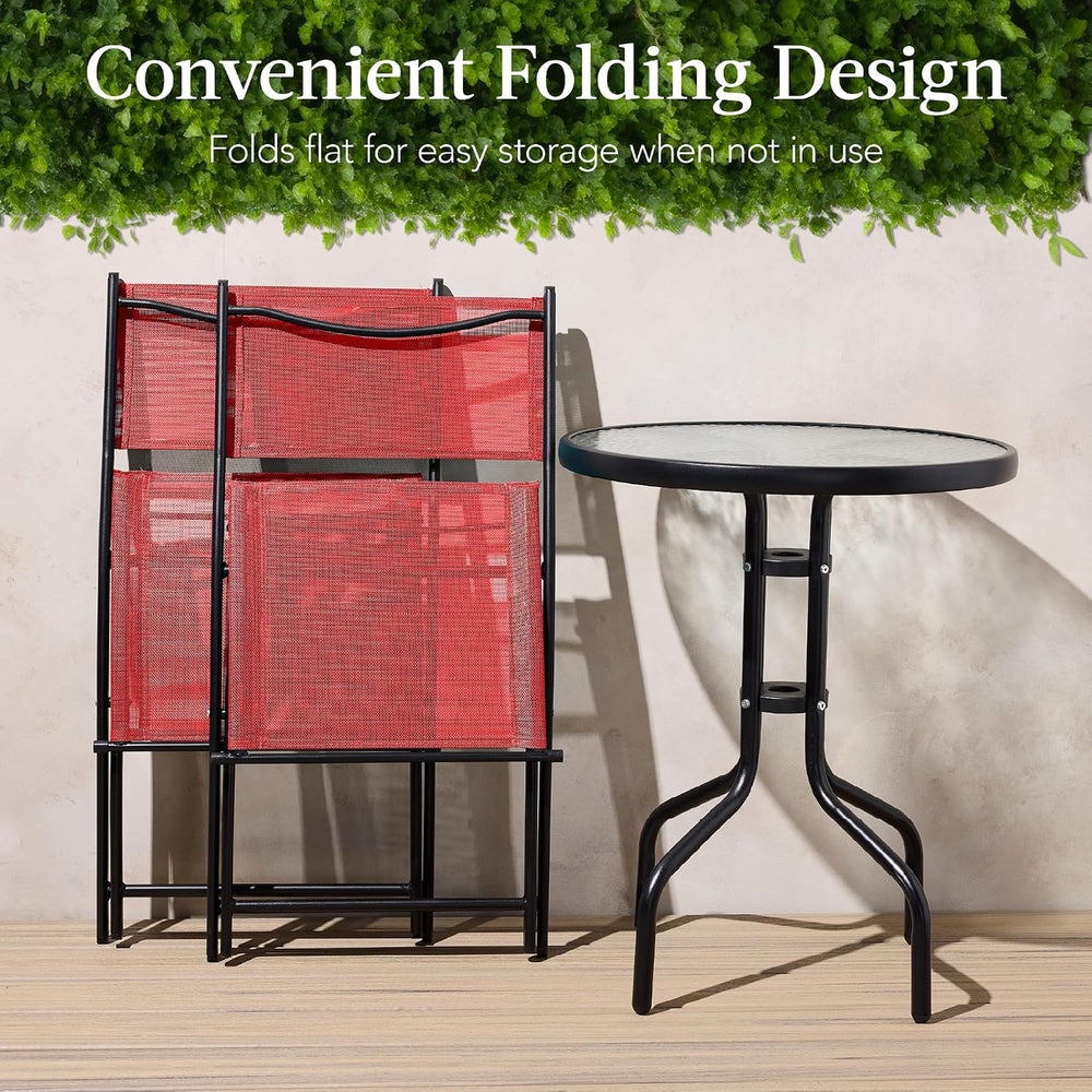 Best Choice Products 3-Piece Patio Bistro Dining Furniture Set w/Textured Gla...