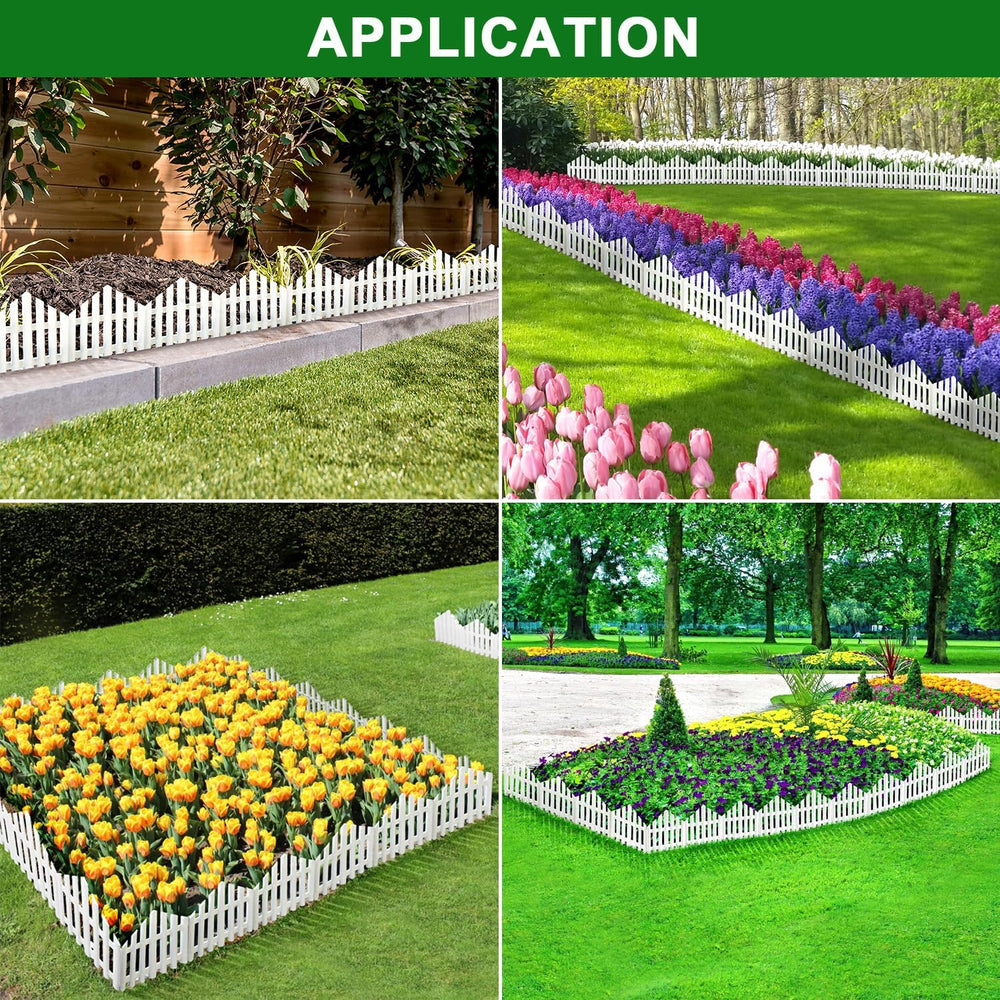 Garden Edging Border No-Dig 13FT White 9.3 Inch Tall Landscape Edging with 14...