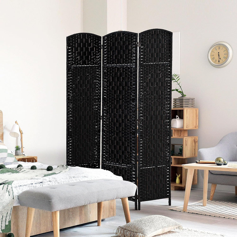 HOMCOM Room Divider 3-Panel, 6FT-Tall Folding Privacy Screen, Black