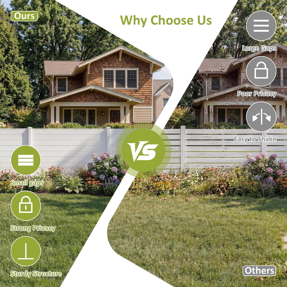 Privacy Fence Panels, 48''W x 45.4''H PVC Air Conditioner Fen...
