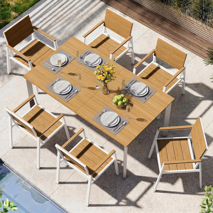 Outdoor Dining Set, Aluminum & HDPS Outdooor Table and Chairs Set