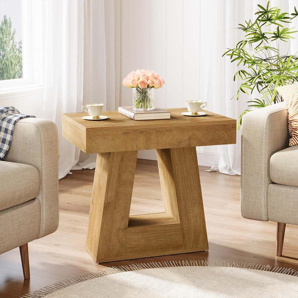 Tribesigns 24" Modern Side Table, 2-Tier Narrow Wooden End Table with Tr...