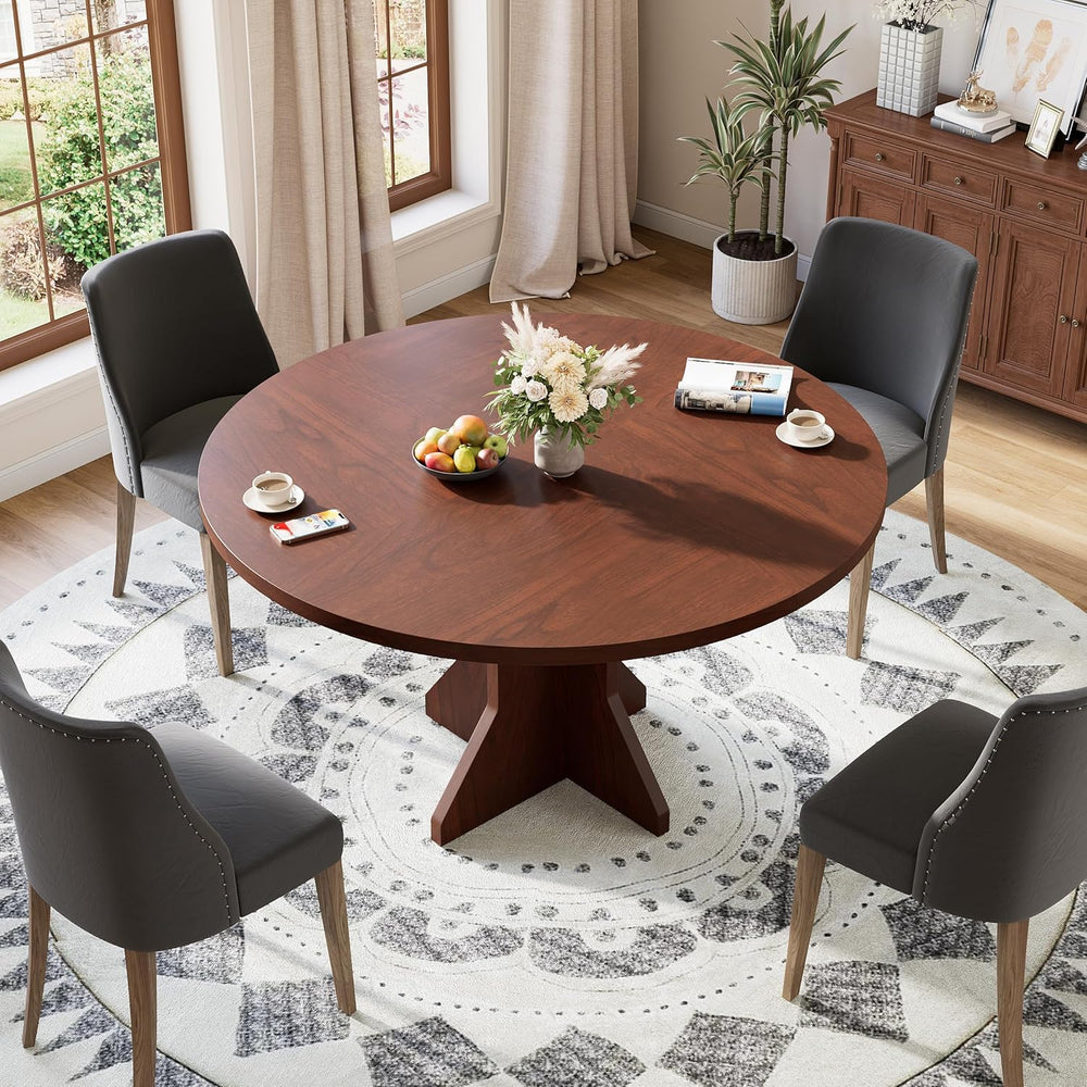 IDEALHOUSE Round Dining Table, 47" Kitchen Table for 4-6 People, Circle ...