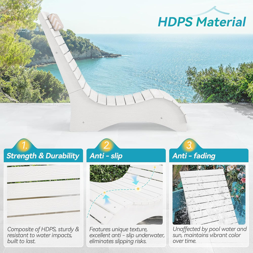 HDPS Pool Lounge Chairs Set of 2, Use in Pools Lounge Chairs up to 10-Inches ...