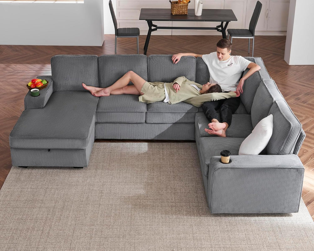 112" Sectional Couch, U Shaped Couch with Storage, Couches for Living Ro...