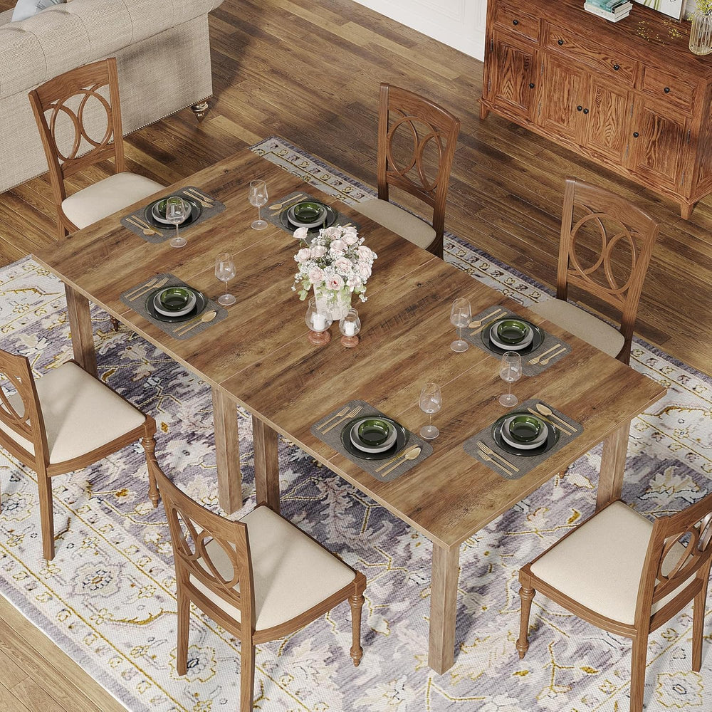 Tribesigns Wood Dining Table Modern Kitchen Table for Dining Room Living Room...