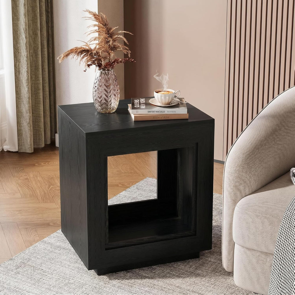 LITTLE TREE End Table with Storage, Wooden Square Side Table, Industrial Sofa...