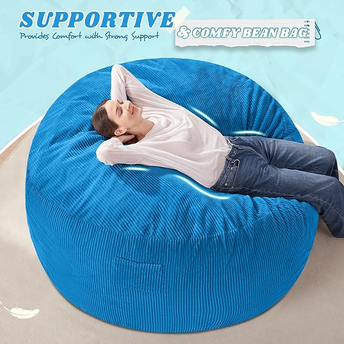 HABUTWAY 4FT Bean Bag Chair,Giant Bean Bag Chairs for Adults,Big Bean Bags wi...
