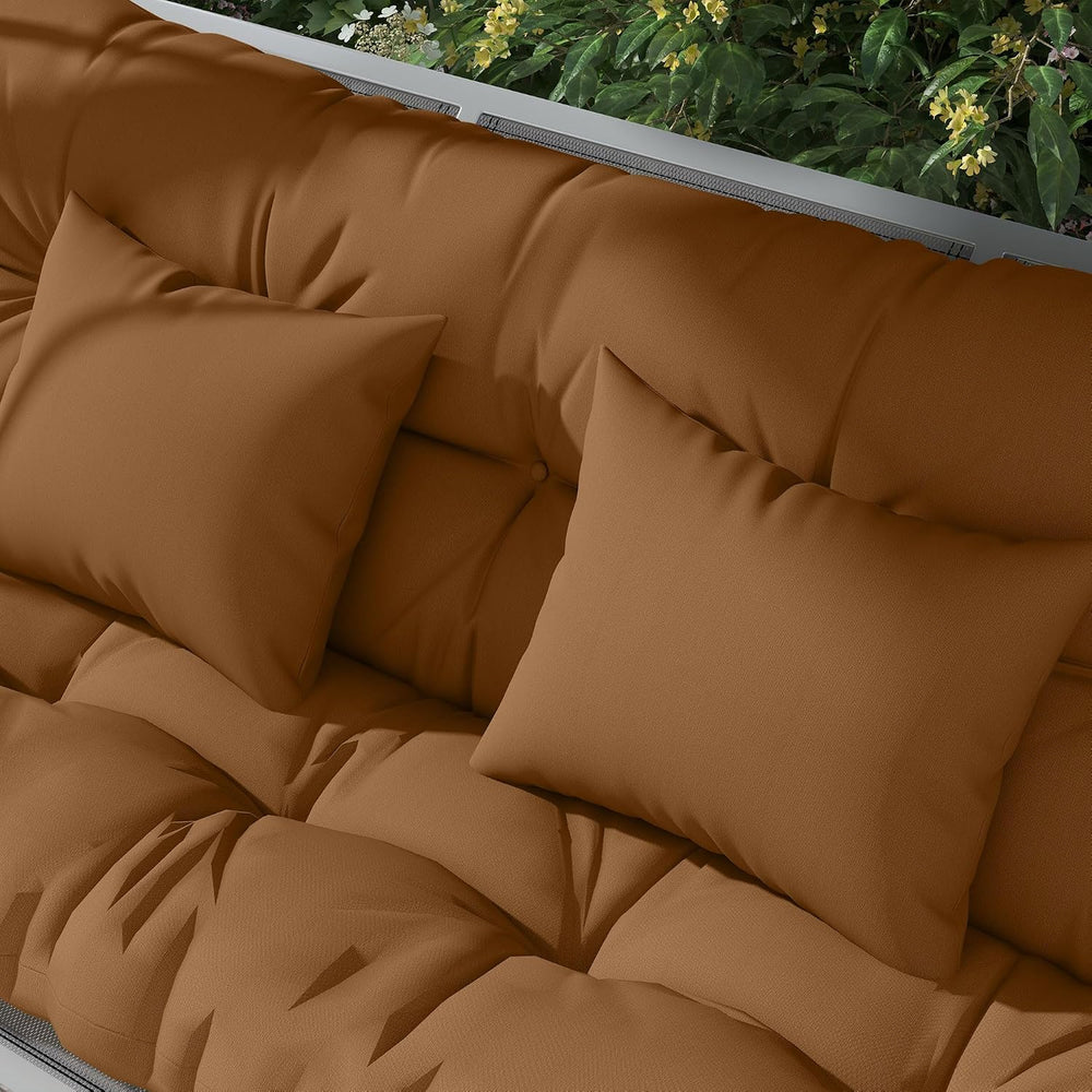 Outsunny 59" Tufted Bench Cushions & Throw Pillows 4 Piece Tan