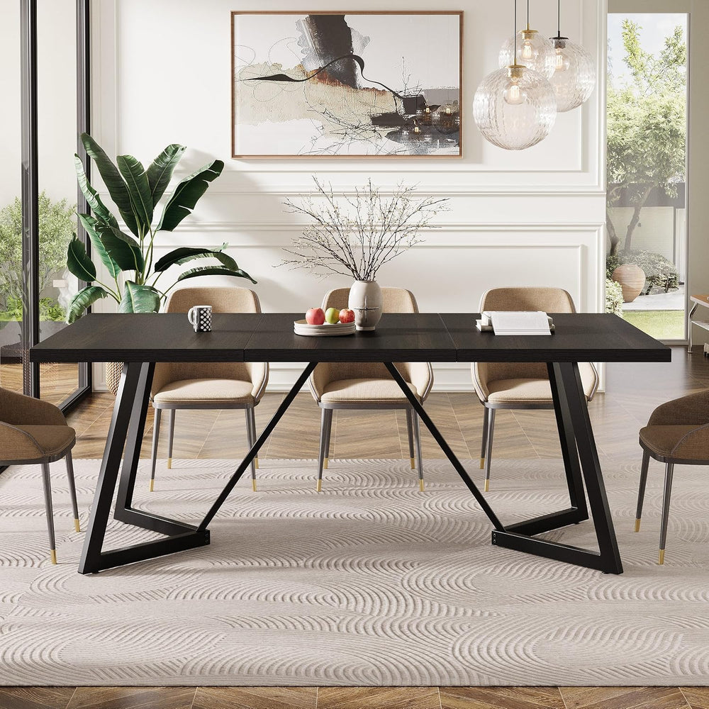 Tribesigns 70.86-Inch Large Dining Table for 6-8, Modern Dining Room Table wi...
