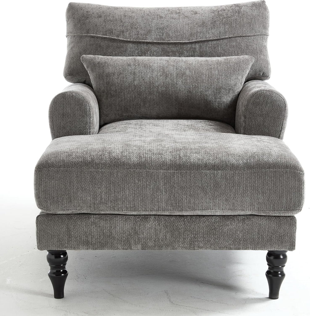KEIKI Chaise Lounge Chair Indoor, Modern Leisure Sleeper Sofa Chair w/Double ...