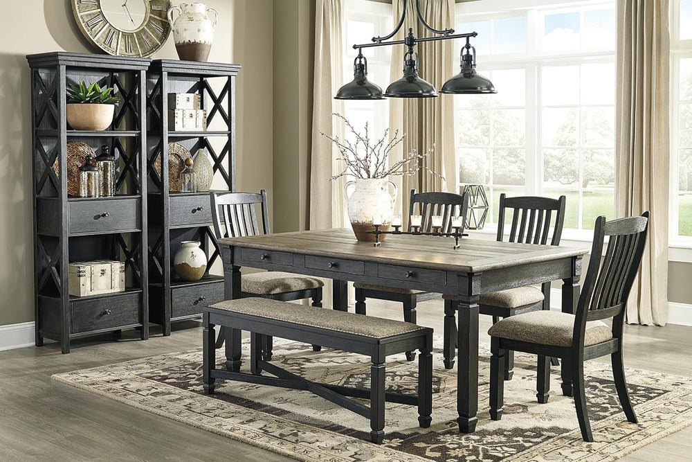 Signature Design by Ashley Tyler Creek Farmhouse Upholstered Dining Room Benc...
