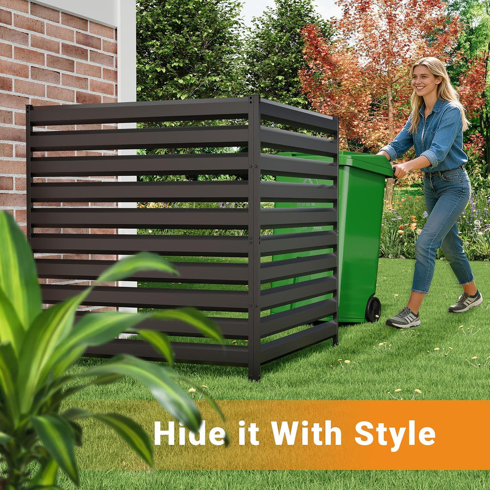 CJF 42" H x 38" W Metal Air Conditioner Fence, No Dig Outdoor Priva...
