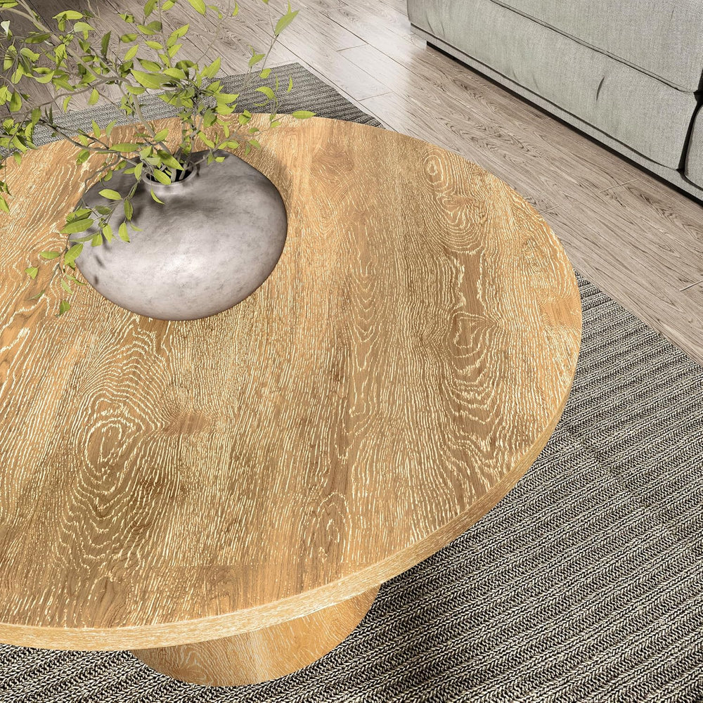 Furniture of America Lestara Modern Solid Wood 3-Piece Brown Round Coffee Tab...