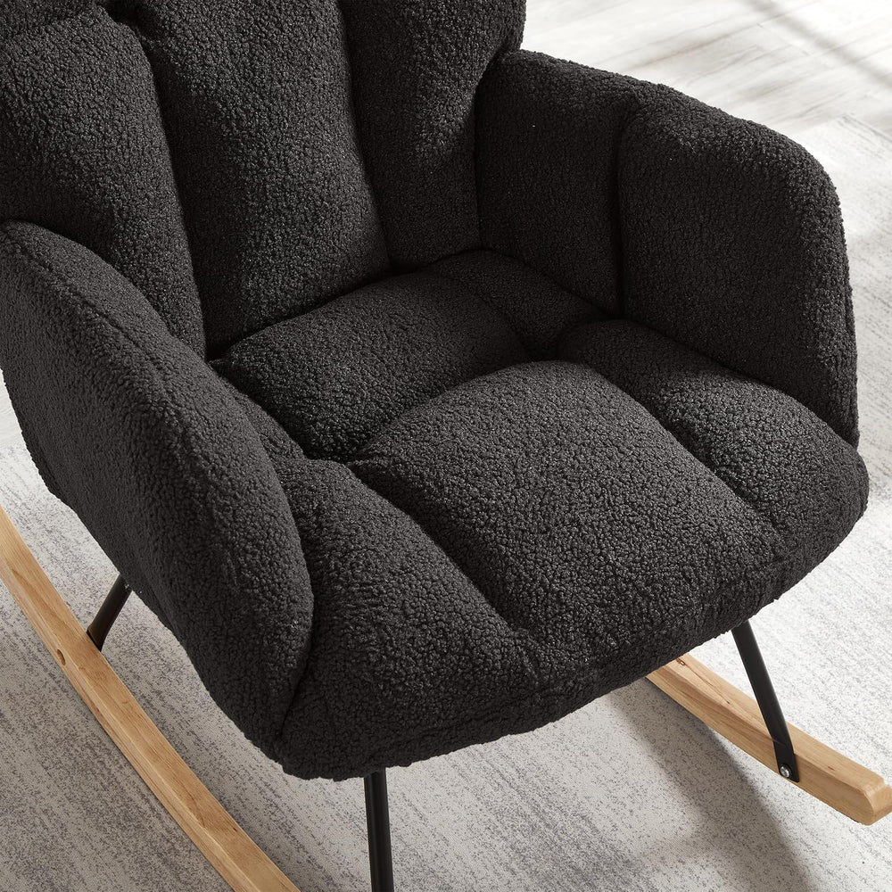 Adulto Bedroom Rocking Chair Indoor Outdoor Teddy Fabric Upholstered G,A3 | E...