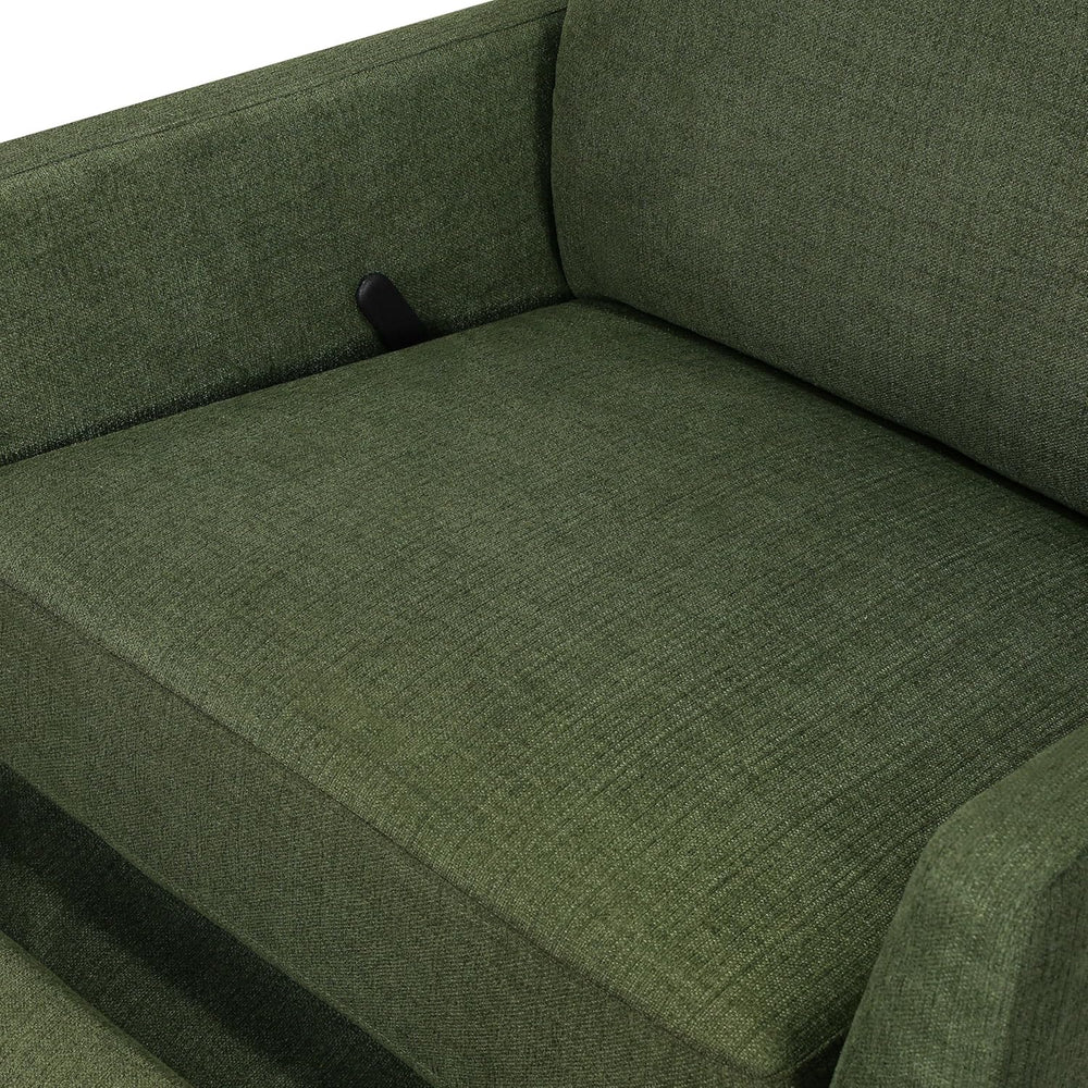 Carter's by Davinci Ethan Swivel Recliner in Performance Forest Green Lin...