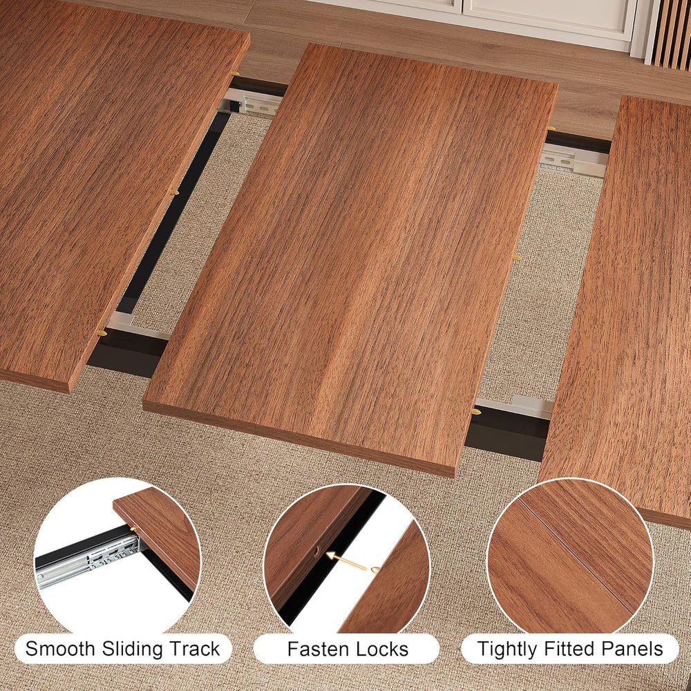 Einhomn Extendable Dining Table for 4-6, 63" Modern Kitchen Table, Farmh...