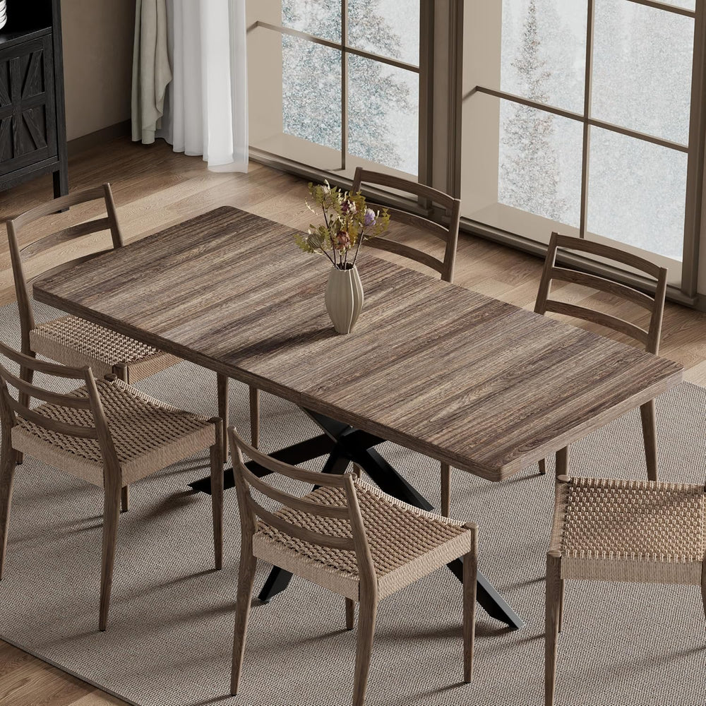 Extendable Dining Room Table for 4 6 8, 55"-70.9" Kitchen Table Rec...