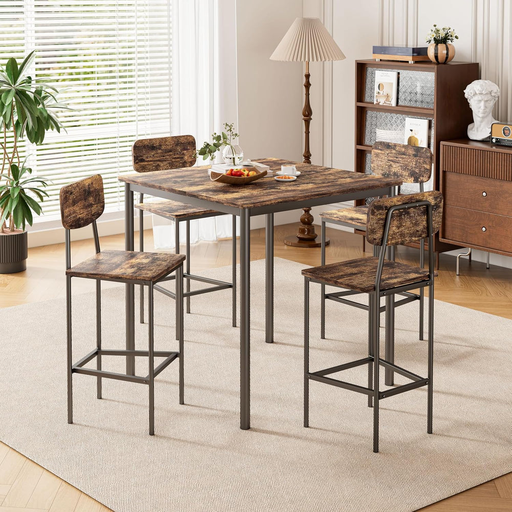 NUNU LAB Kitchen Table and Chairs of 4, Dining Table Set for 4 with Space Sav...