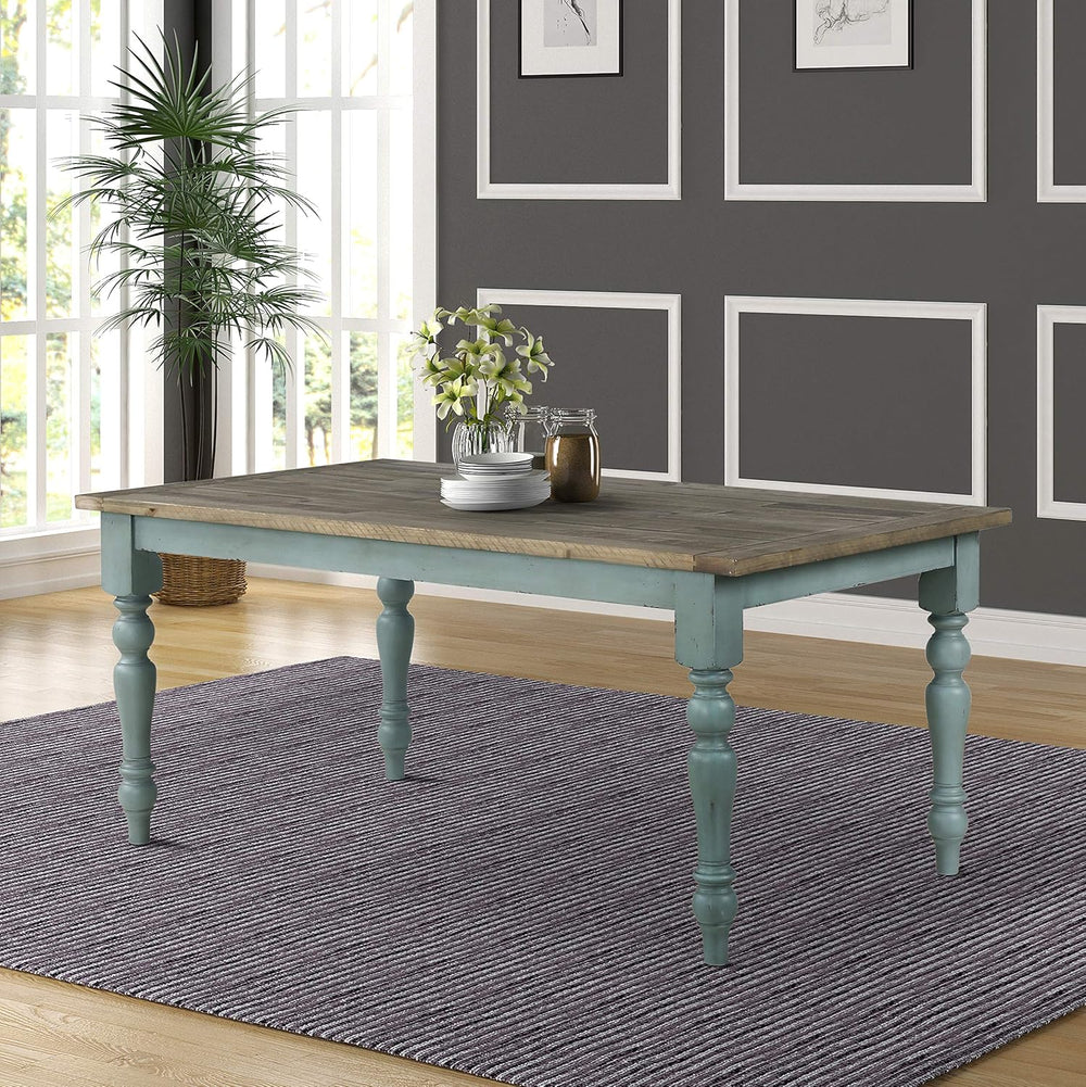 Roundhill Furniture Prato 6-Piece Dining Set, Dining Table with 4 Cross Back ...