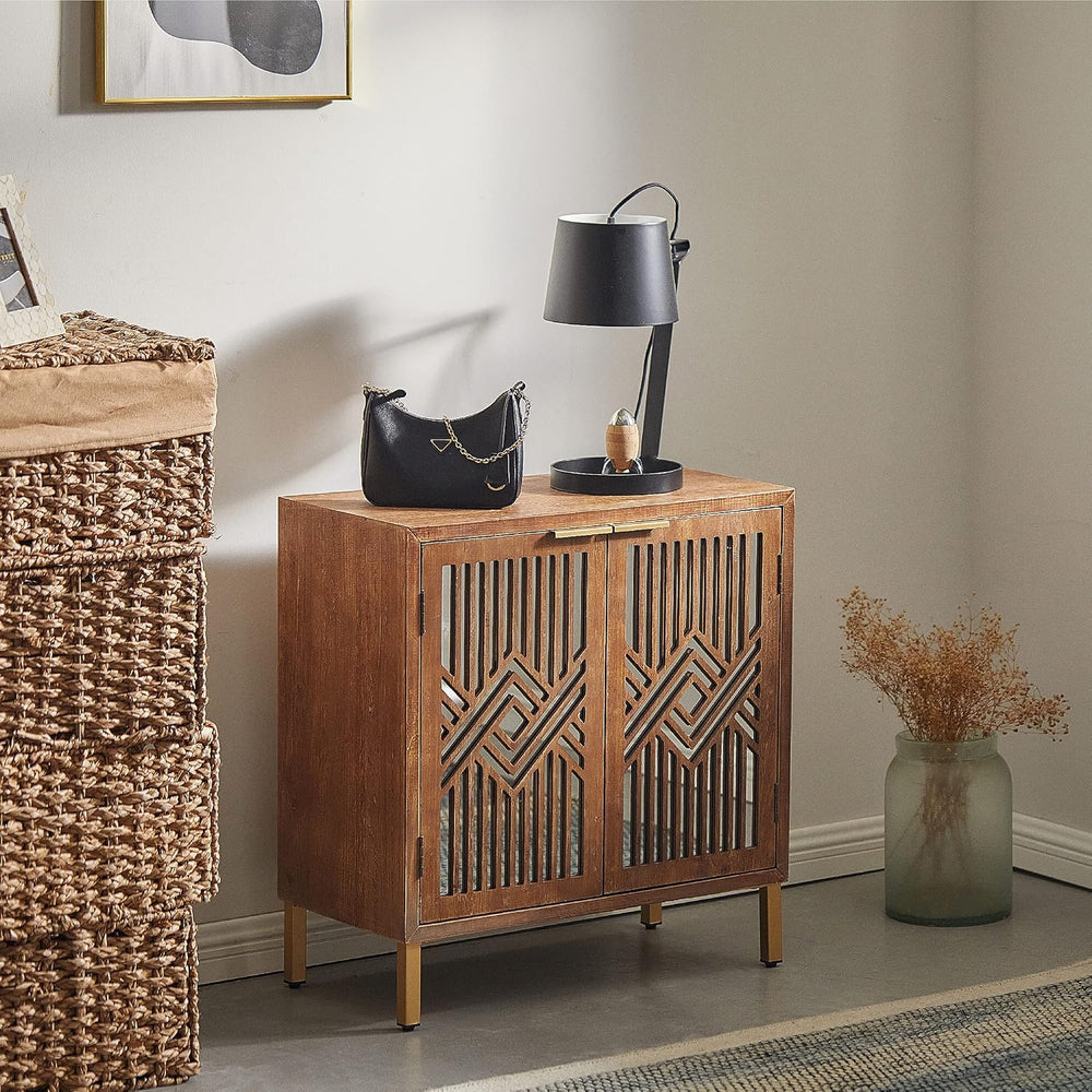 COZAYH 2 Door Accent Cabinet, Wood Sideboard Storage Furniture with Modern Ge...