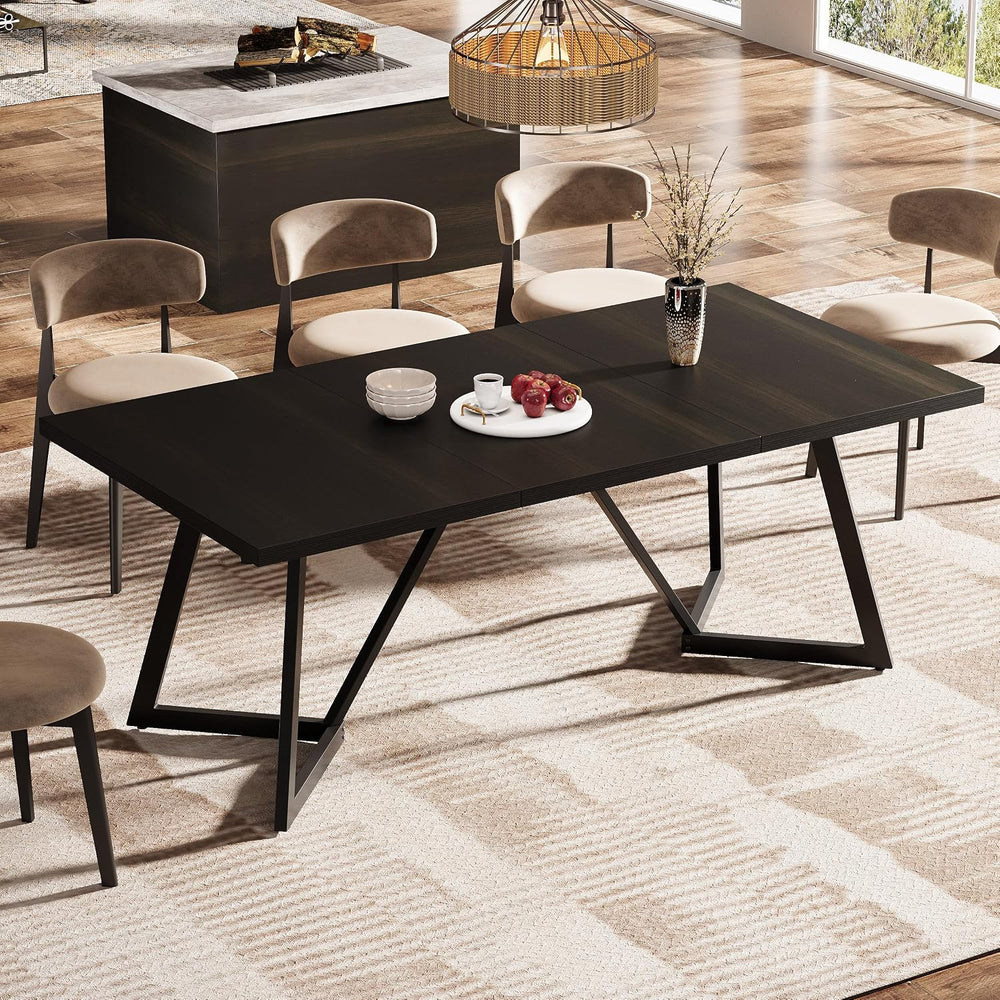Tribesigns 70.86-Inch Large Dining Table for 6-8, Modern Dining Room Table wi...