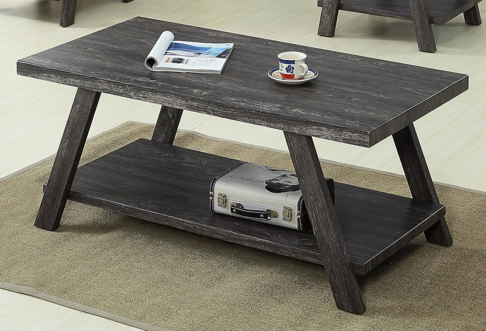 Roundhill Furniture Athens Contemporary Replicated Wood Shelf Coffee Table in...