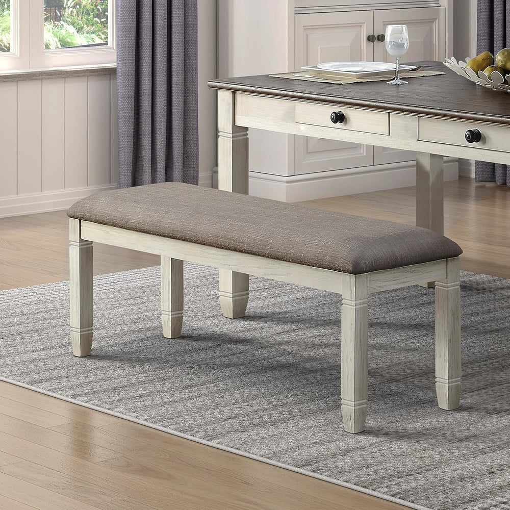 Lexicon Saratoga Dining Bench, Antique White
