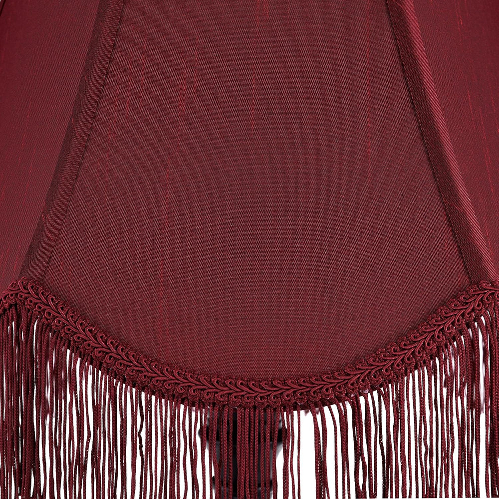 GO&SO Lamp Shades 1PC,6" x 13" x 10.6",Red Fringe Scallope...