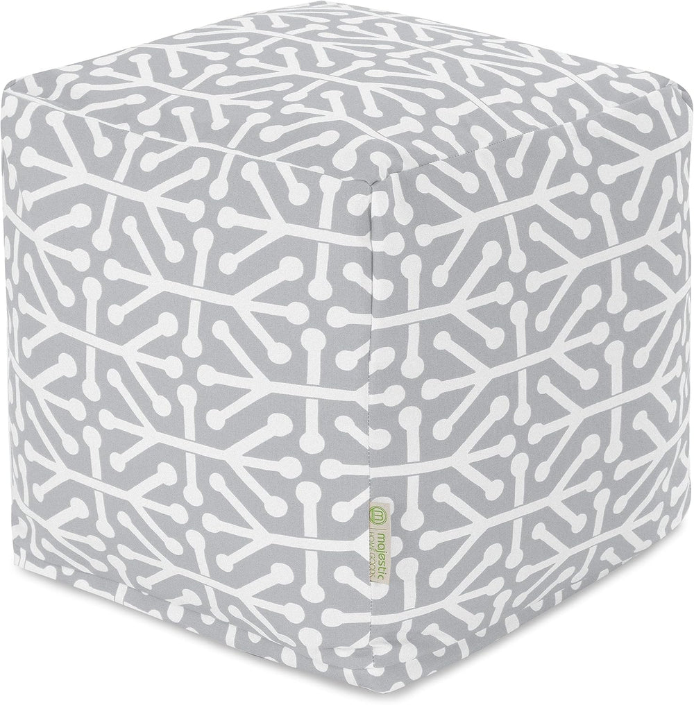 Majestic Home Goods Aruba Indoor/Outdoor Bean Bag Ottoman Pouf Cube, 17"...