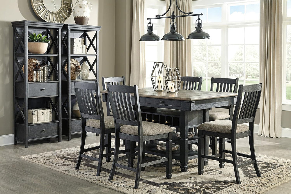 Signature Design by Ashley Counter Height Table with Storage, Farmhouse