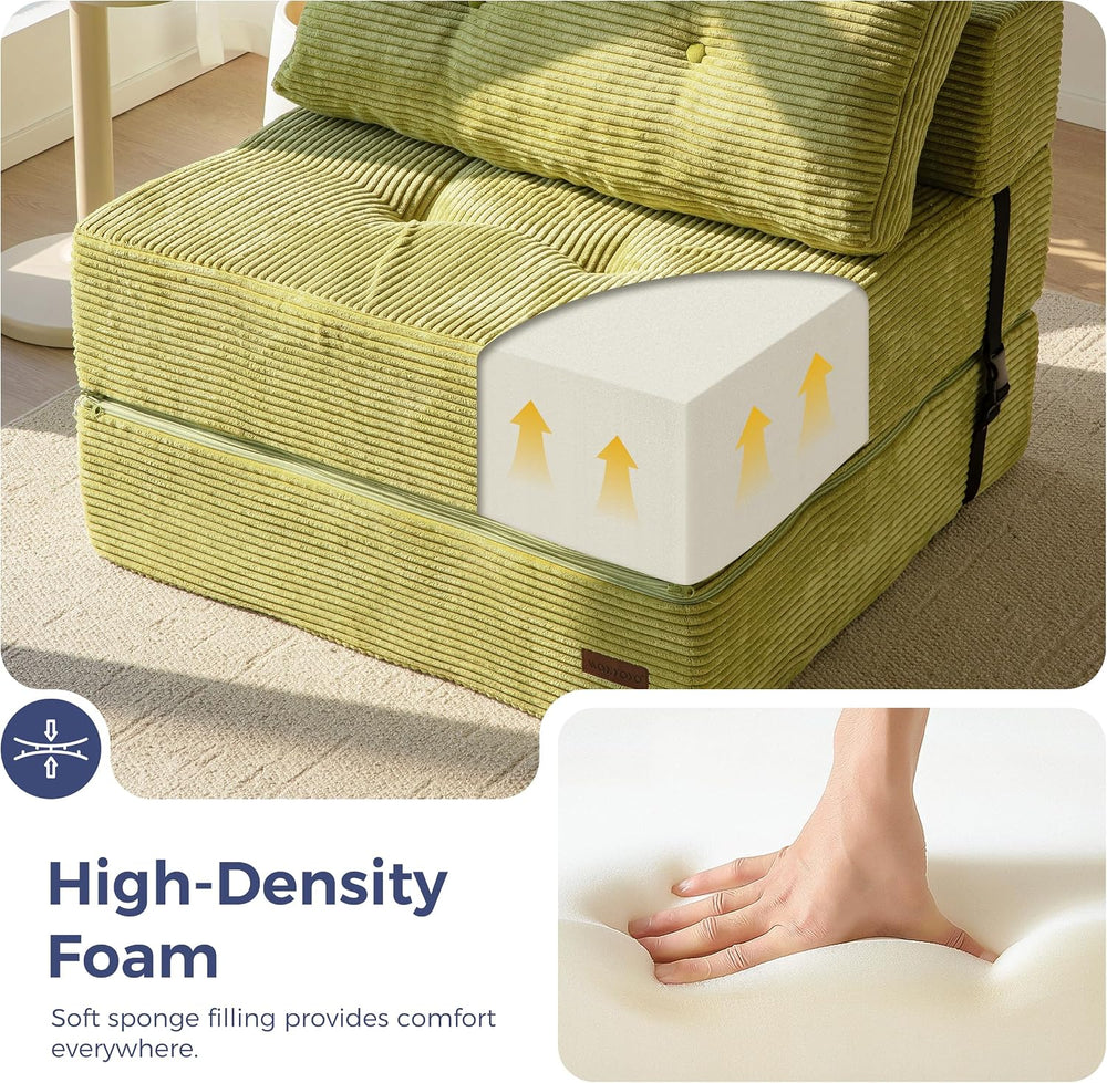 MAXYOYO Folding Sofa Bed, Convertible Chair Bed with Pillow