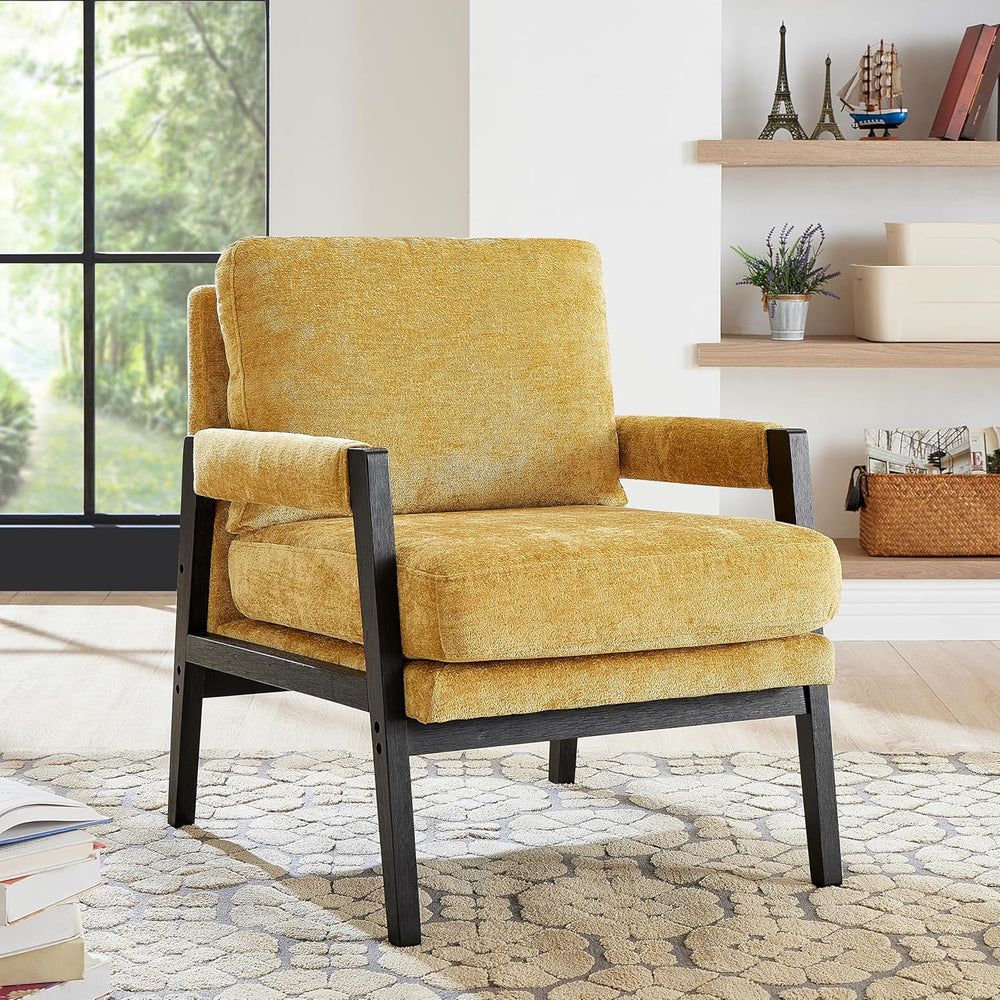 Roundhill Furniture Kelly Mid-Century Modern Chenille Upholstered Accent Armc...
