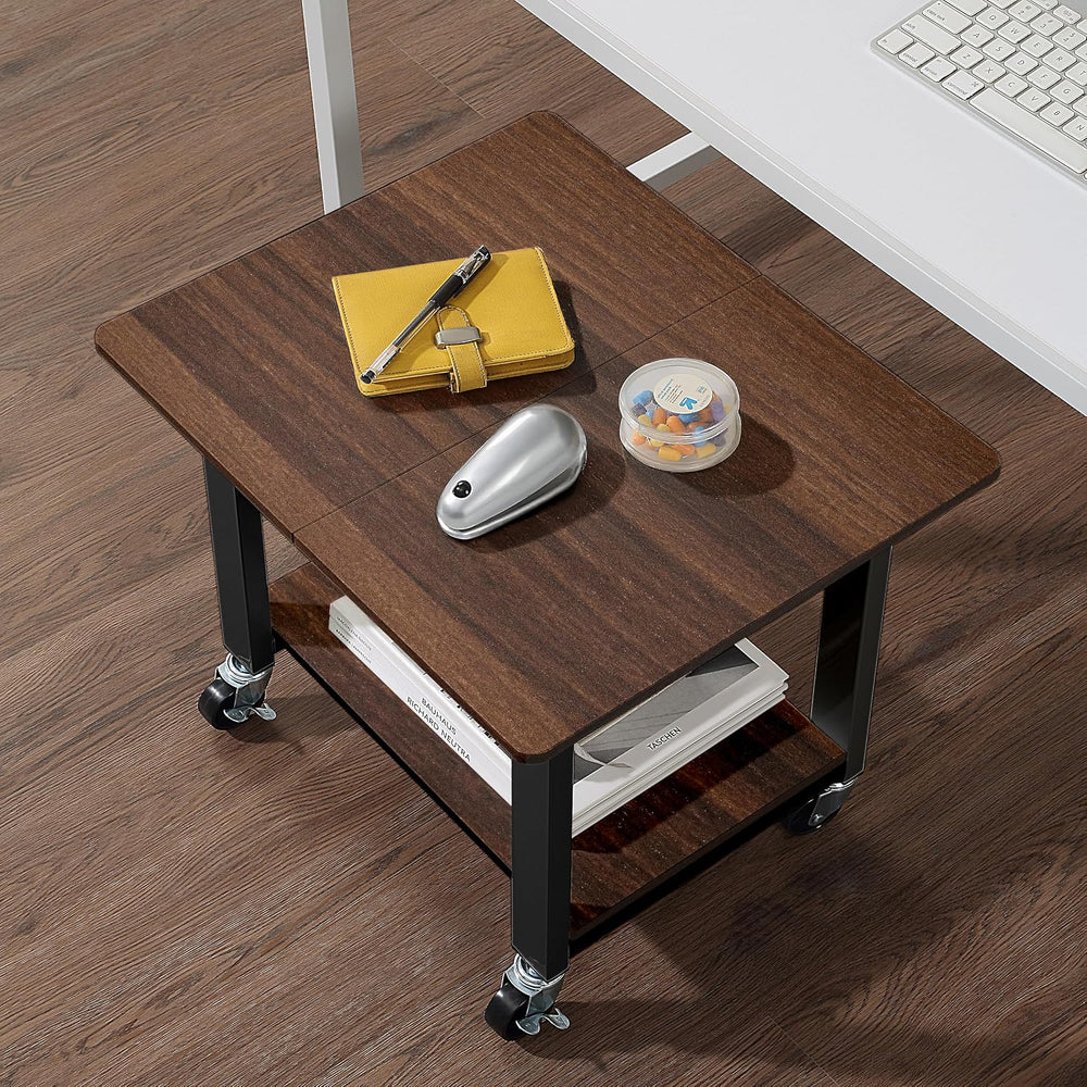 SunnyPoint 2-Tier Mobile Stand with Lockable Wheels — Printer Cart, Mini Frid...