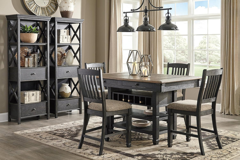 Signature Design by Ashley Counter Height Table with Storage, Farmhouse