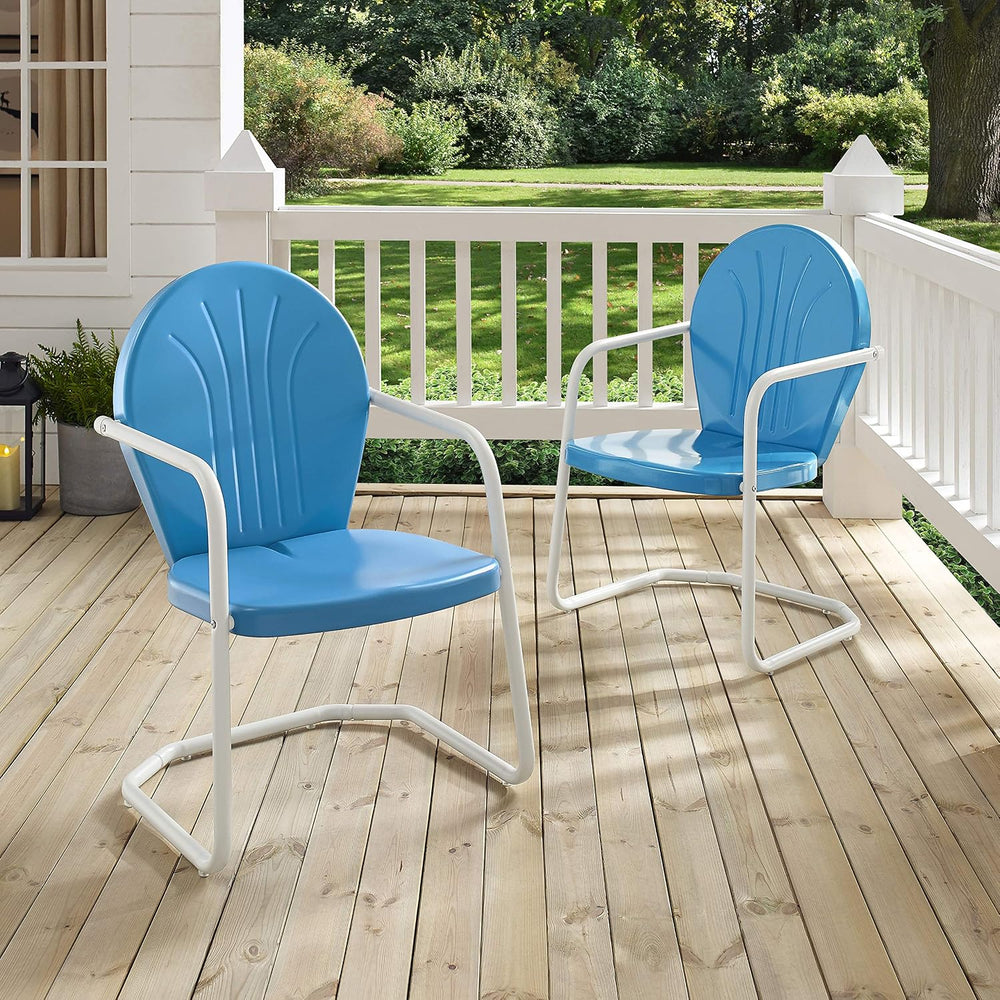 Crosley Furniture Griffith Outdoor Chair, Retro Metal Patio Chairs for Dining...