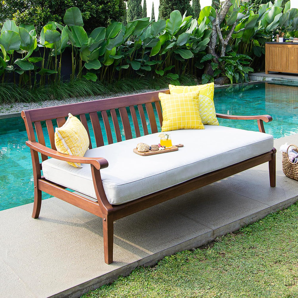 Cambridge Casual Solid Wood Como Daybed, 3-Seater Patio Sofa Bed with Removab...