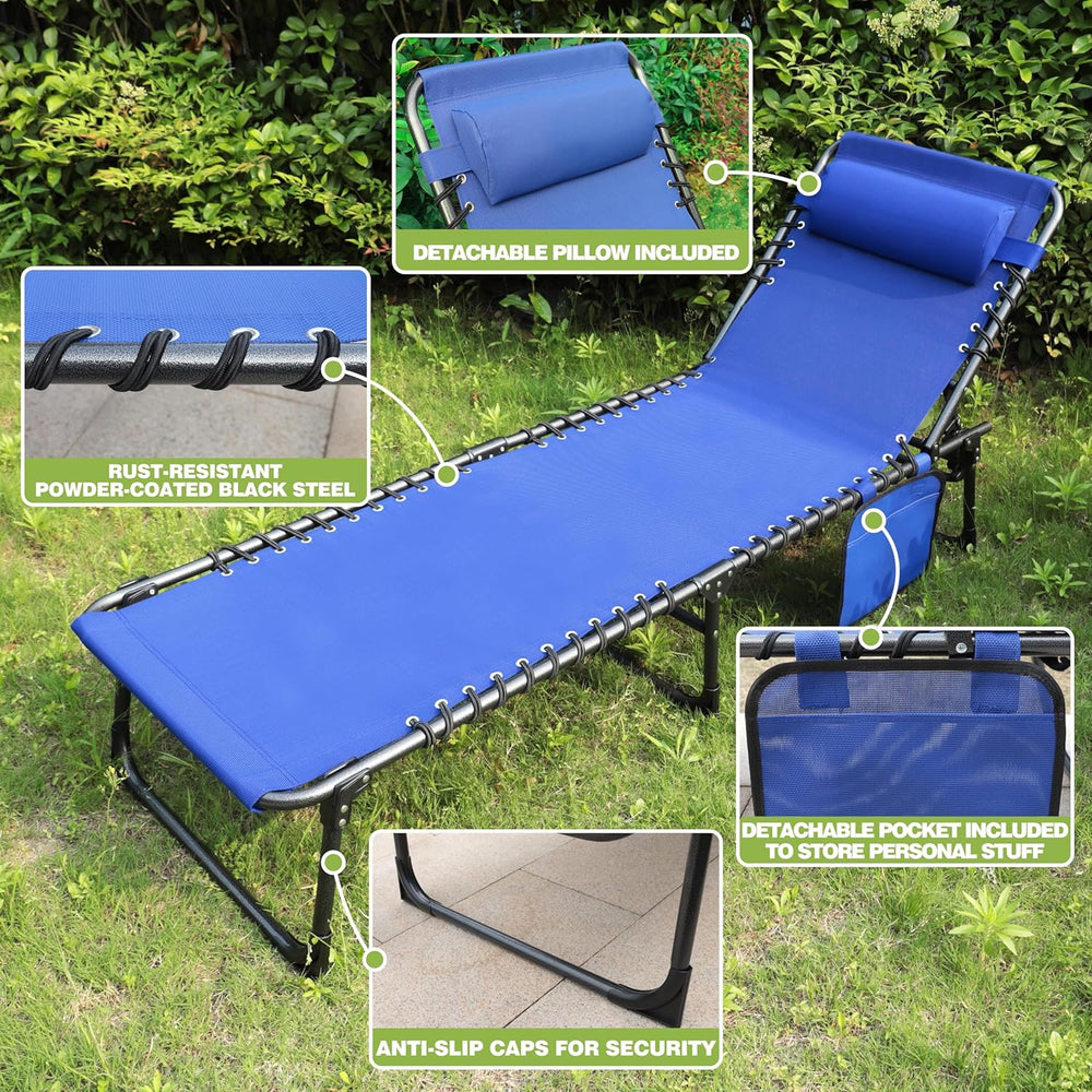 BlueWish Patio Chaise Lounge Chair, Outdoor Lounge Chairs with 5 Position Adj...