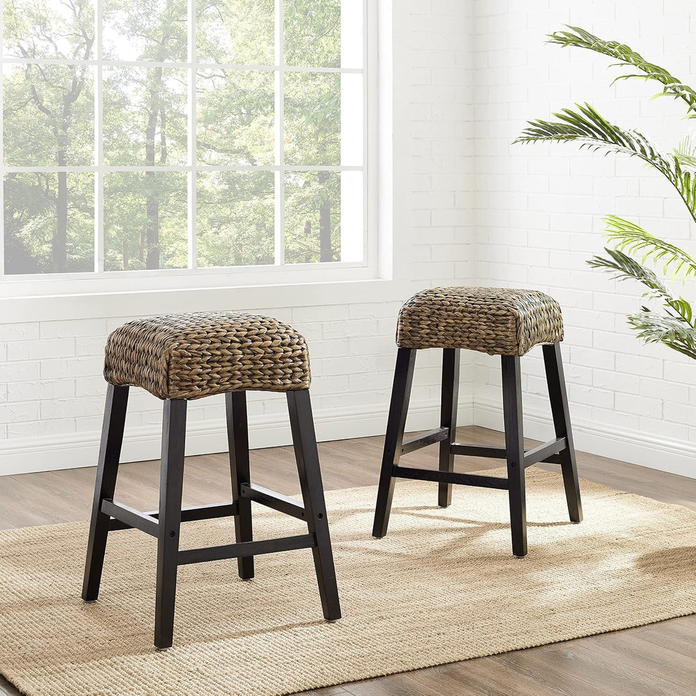 Crosley Furniture Edgewater Rattan Counter Stools, Set of 2