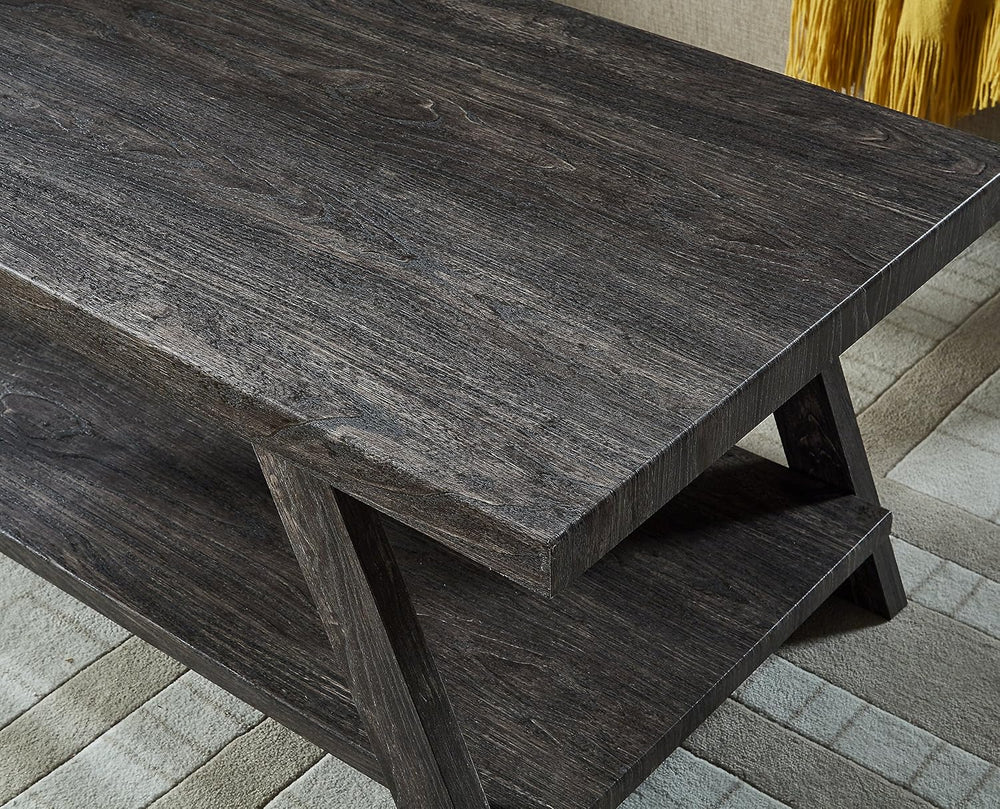 Roundhill Furniture Athens Contemporary Replicated Wood Shelf Coffee Table in...