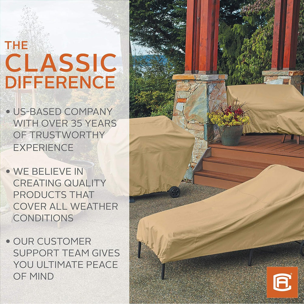 Classic Accessories Terrazzo Water-Resistant 66 Inch Patio Chaise Lounge Chai...